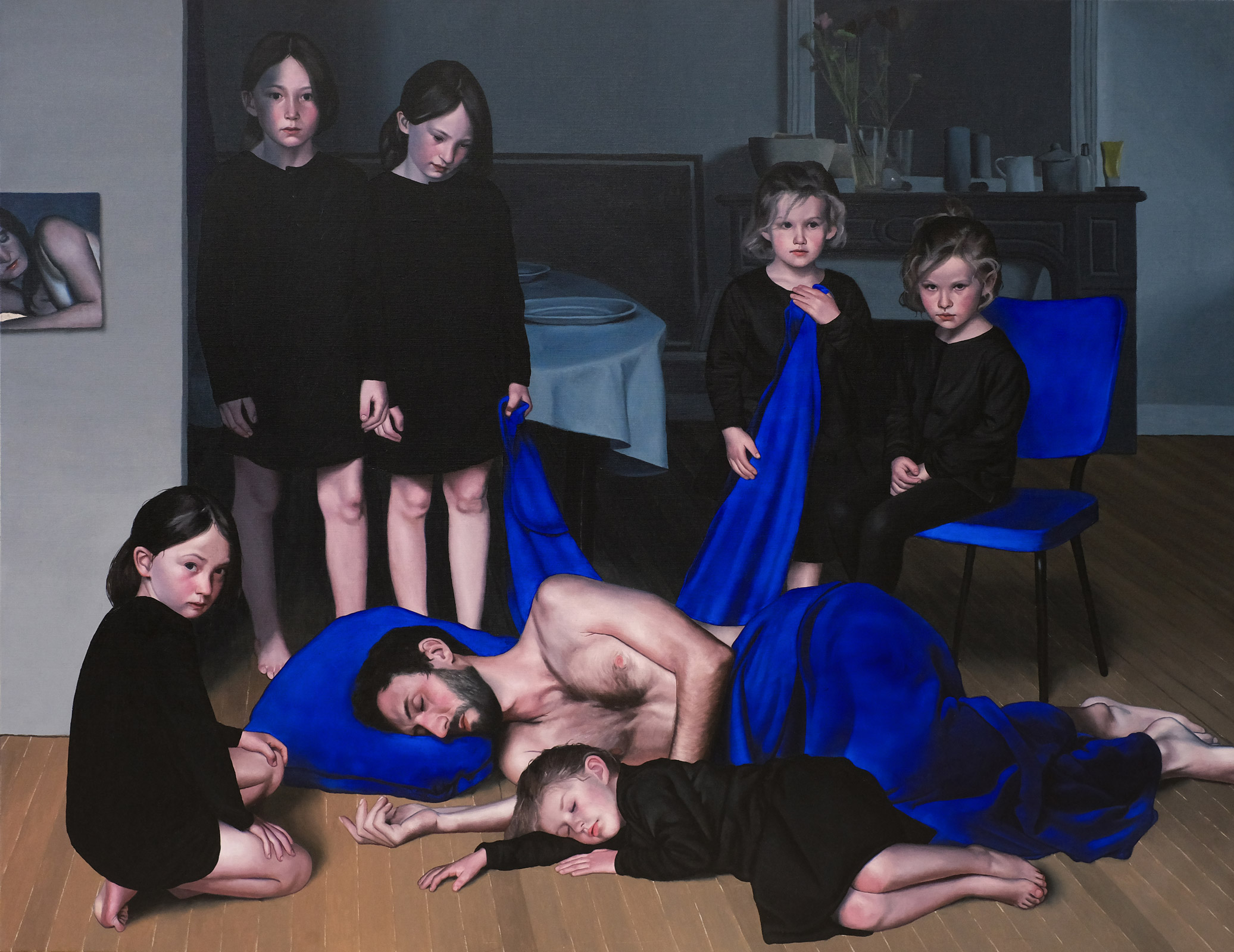 François Malingrëy, les endormis, 2026, Huile sur toile, 130 x 162 cm, PARIS-B