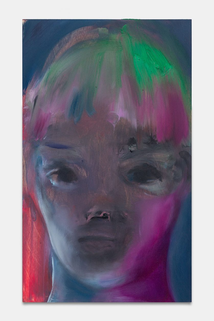 Tatiana Gorgievski, Un enfant, 2026, Oil on wood, 50x30 cm, ©Romain Darnaud