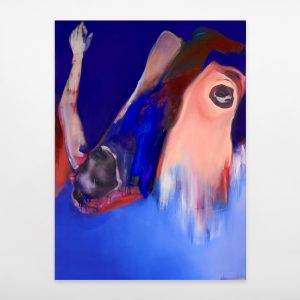 Tatiana Gorgievski, « Une vigilance adossée à une possibilité de sommeil », 2024, Huile sur toile, 190×140 cm