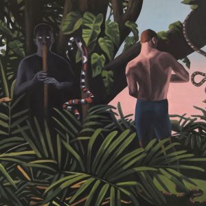 Artur Grucela, Jungle Doppelganger, 2024, Huile sur toile, 90 x 120 cm
