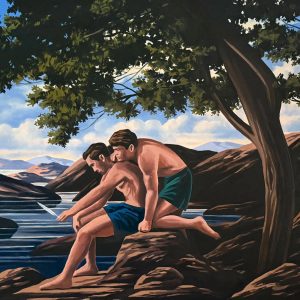 Artur Grucela, The Feather, 2025, Huile sur toile, 90 x 120 cm