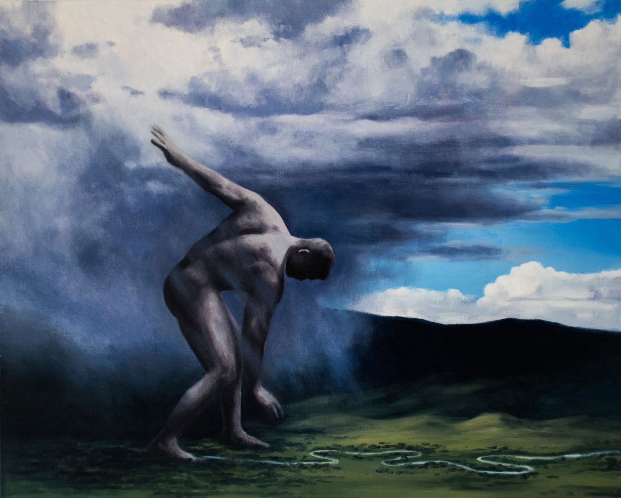 Artur Grucela, The Rain, 2023, Huile sur toile, 80 x 100 cm