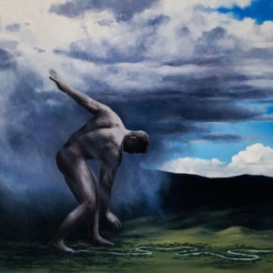 Artur Grucela, The Rain, 2023, Huile sur toile, 80 x 100 cm