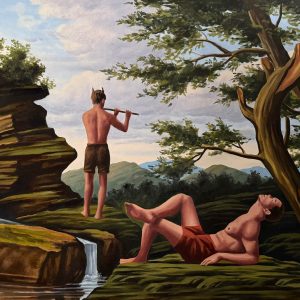 Artur Grucela, The afternoon of a faun, 2026, Huile sur toile, 90 x 120 cm