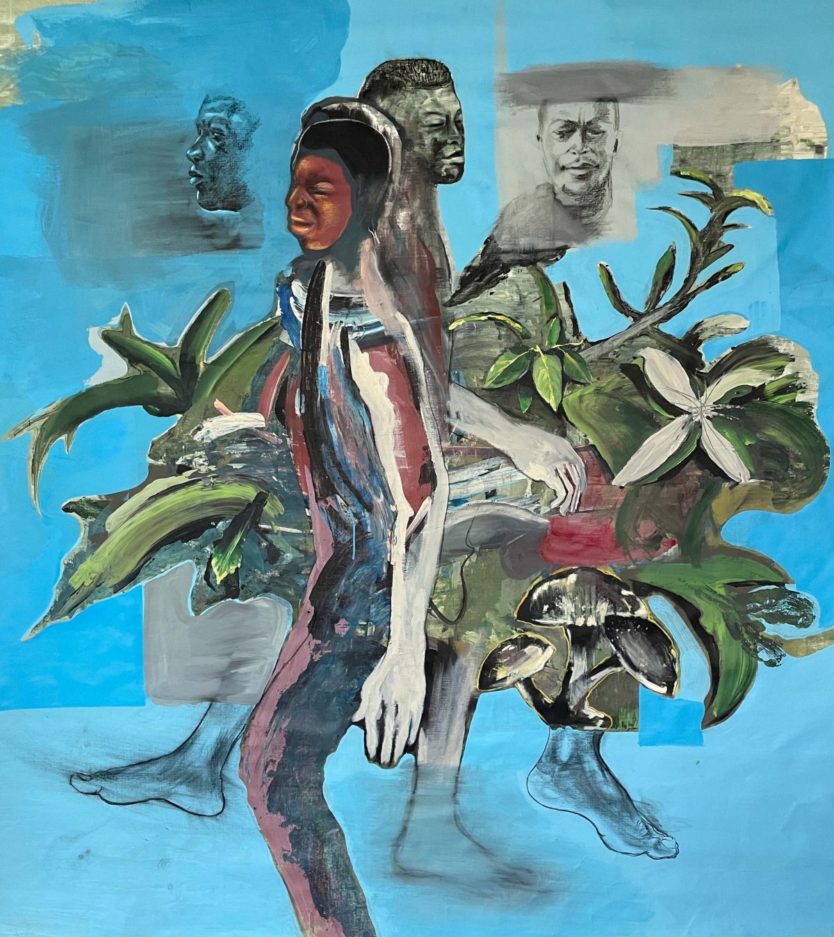 Souleimane BARRY, Corps et Plantes, 2026, Acrylique, 200x180 cm